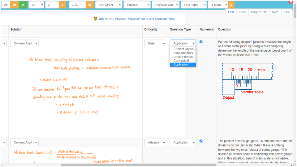 screenshot of eTutor