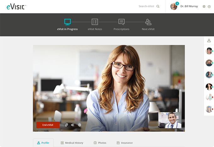 screenshot of eVisit