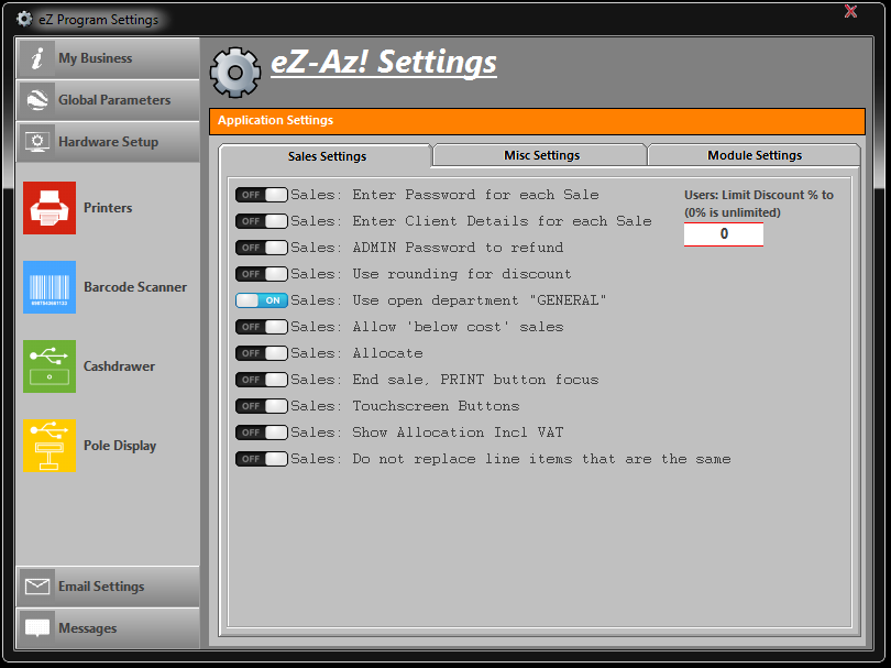screenshot of eZ-Az!