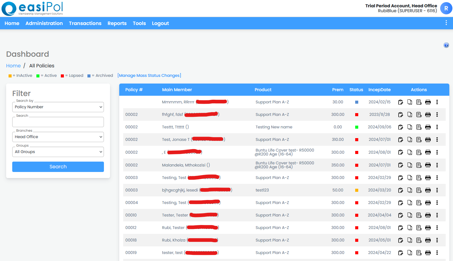 screenshot of easiPol