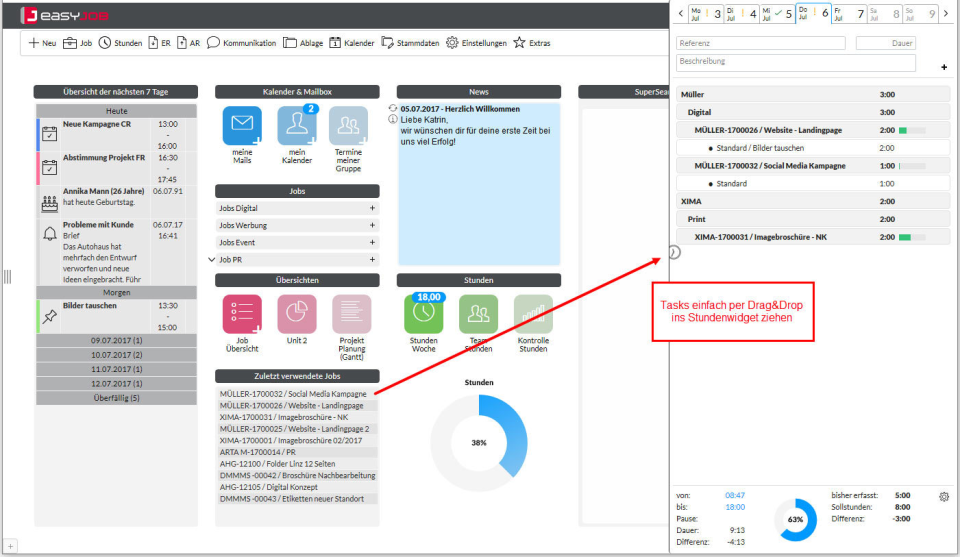 screenshot of easyJOB