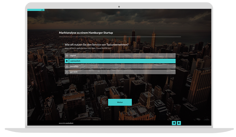 screenshot of easyfeedback