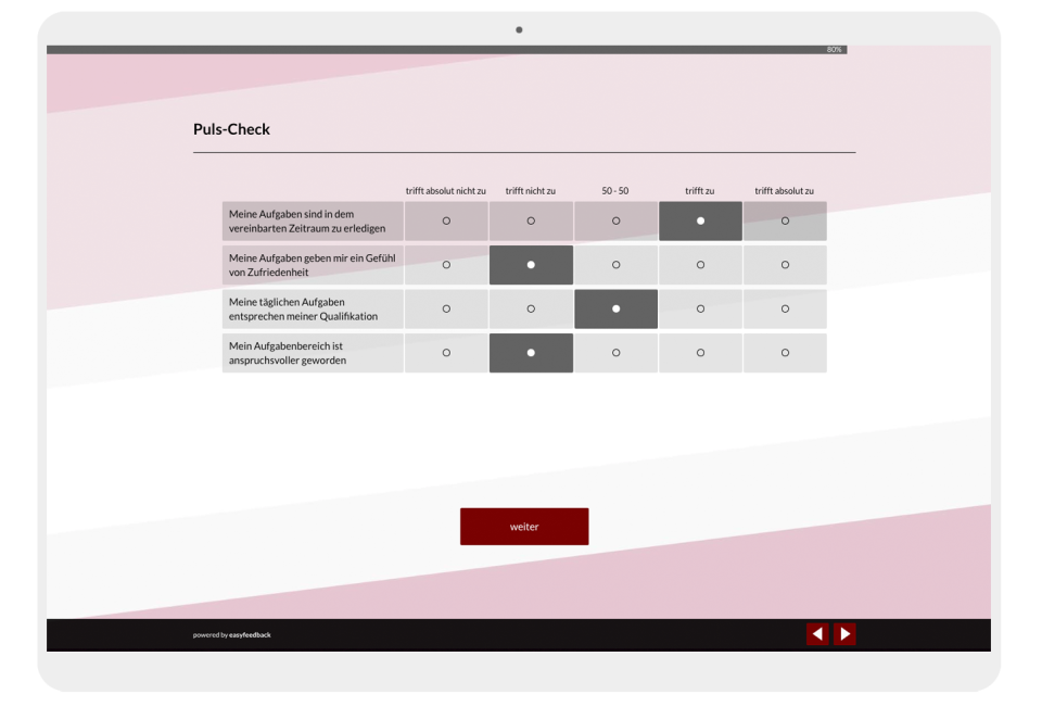 screenshot of easyfeedback