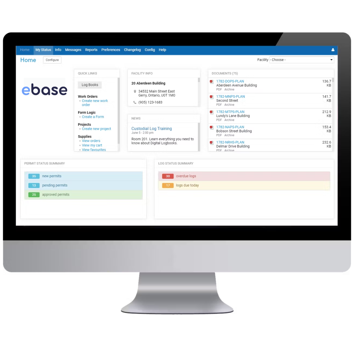 screenshot of ebase