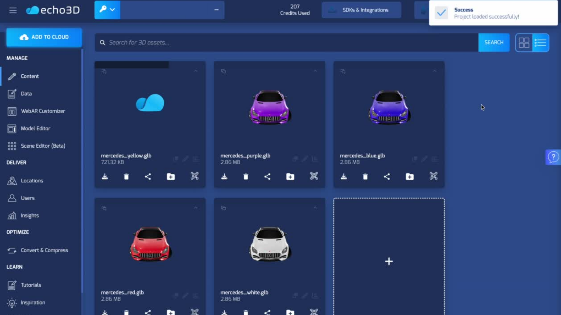 screenshot of echo3D