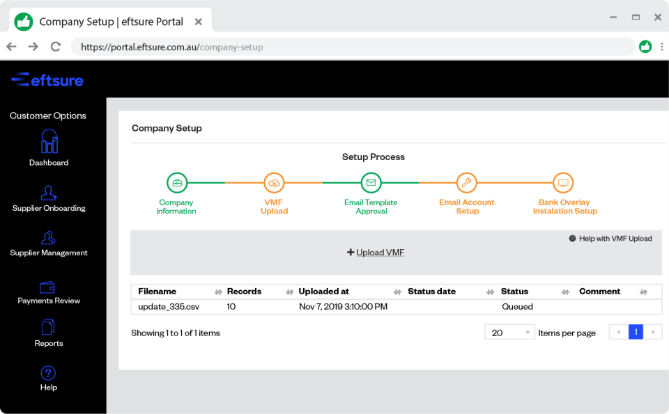 screenshot of eftsure