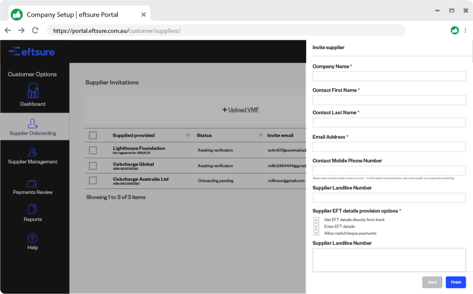 screenshot of eftsure