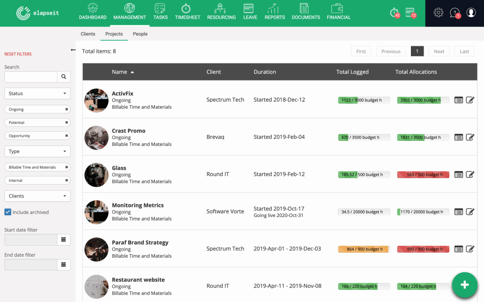 screenshot of elapseit