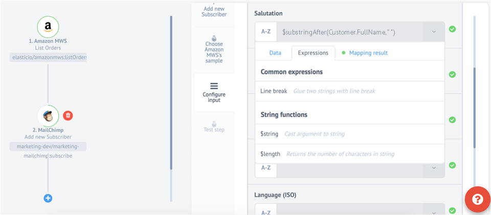 screenshot of elastic.io