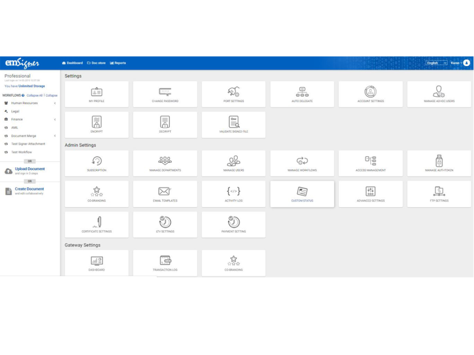 screenshot of emsigner