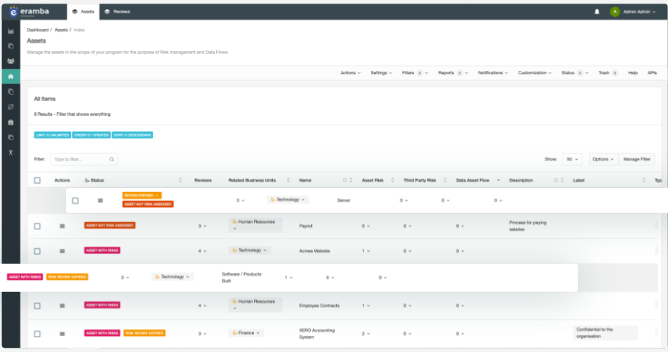 screenshot of eramba