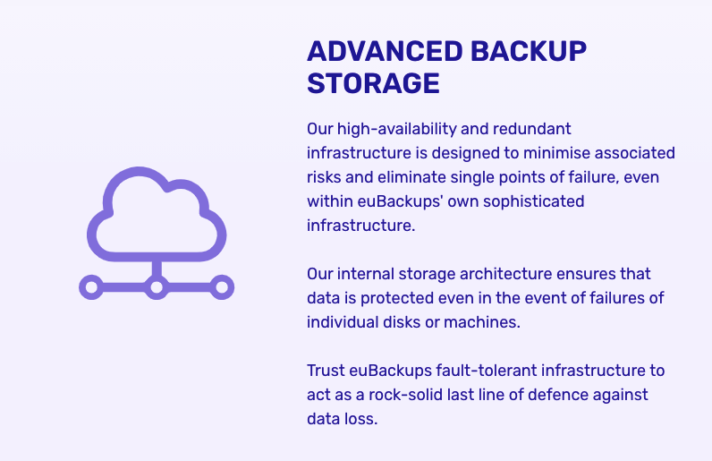 screenshot of euBackups