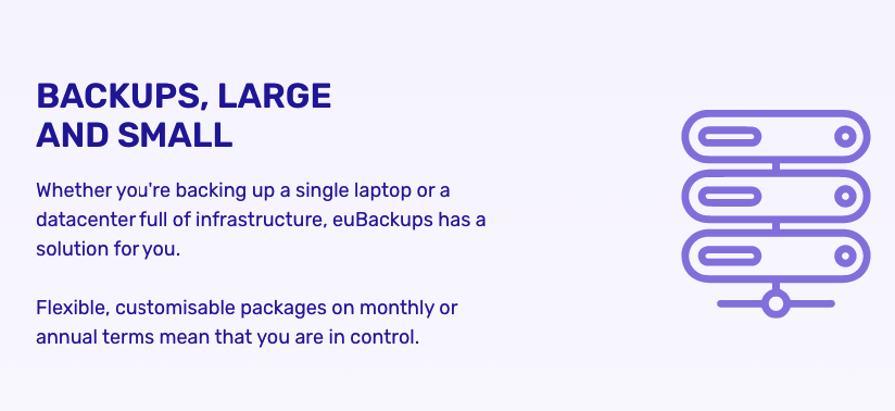 screenshot of euBackups