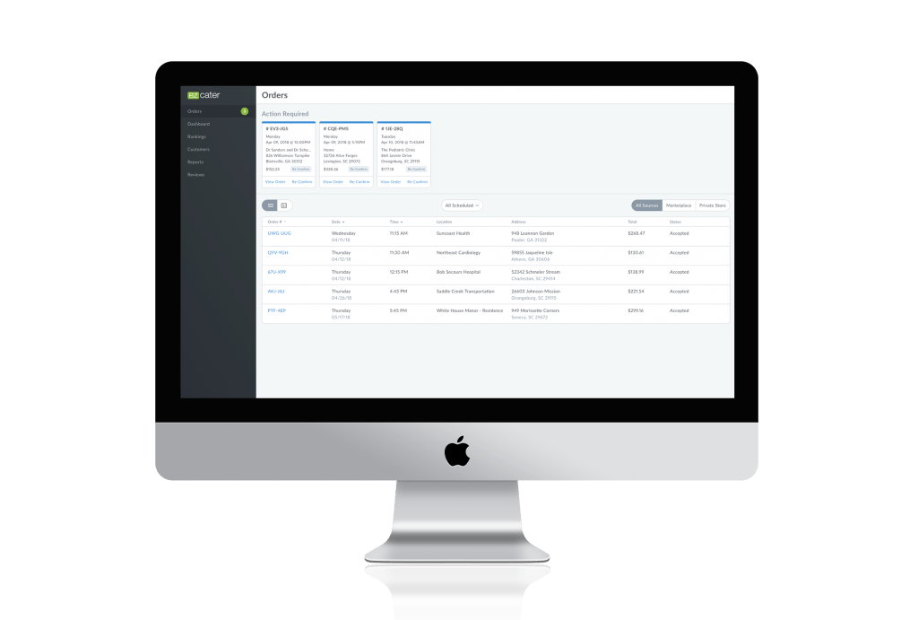 screenshot of ezCater