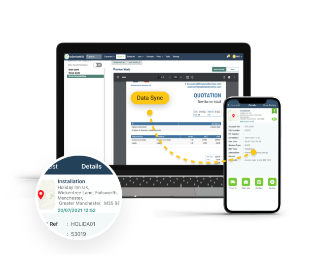 screenshot of ezServiceHUB