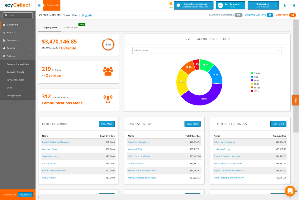 screenshot of ezyCollect