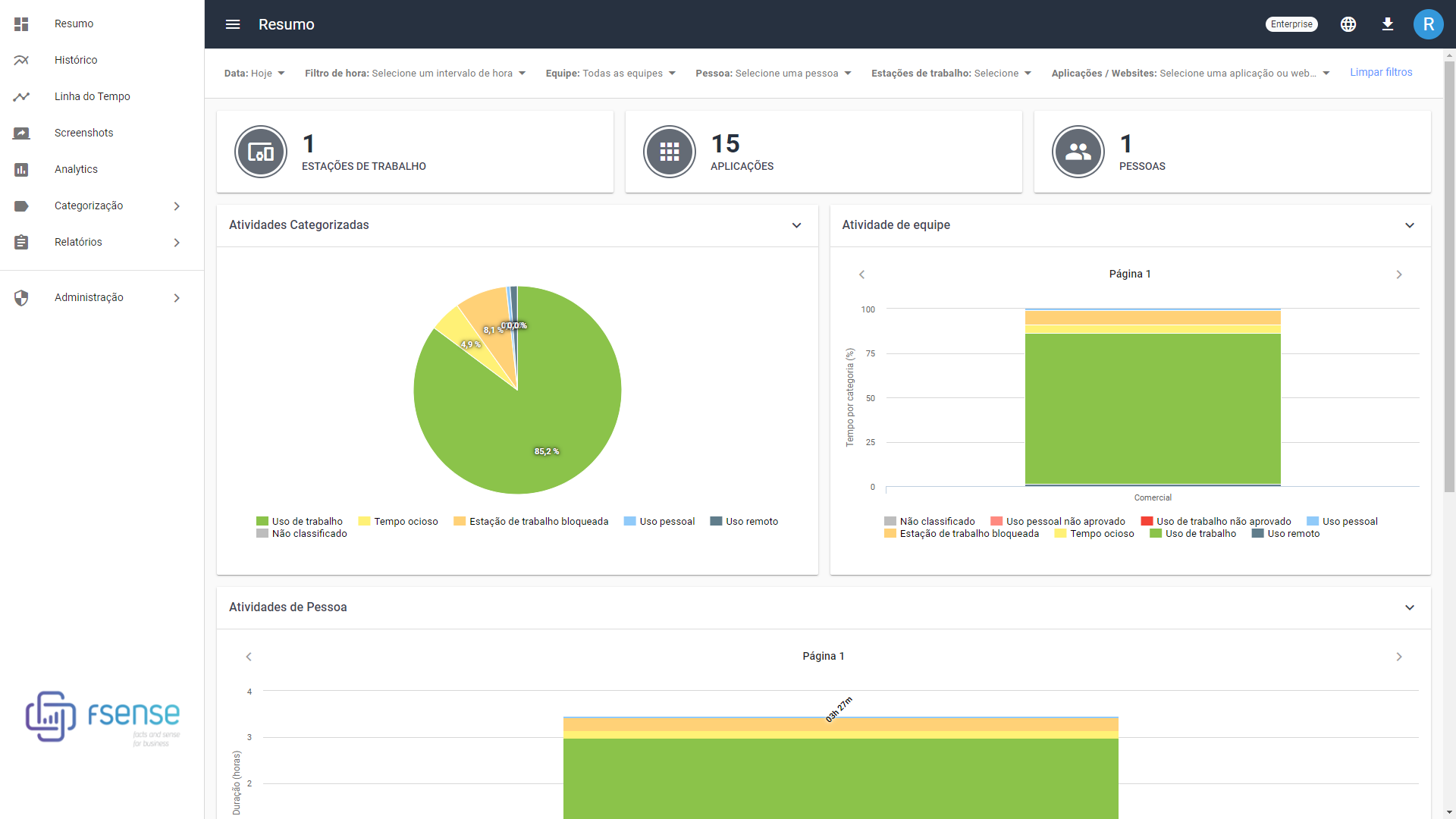 screenshot of fSense