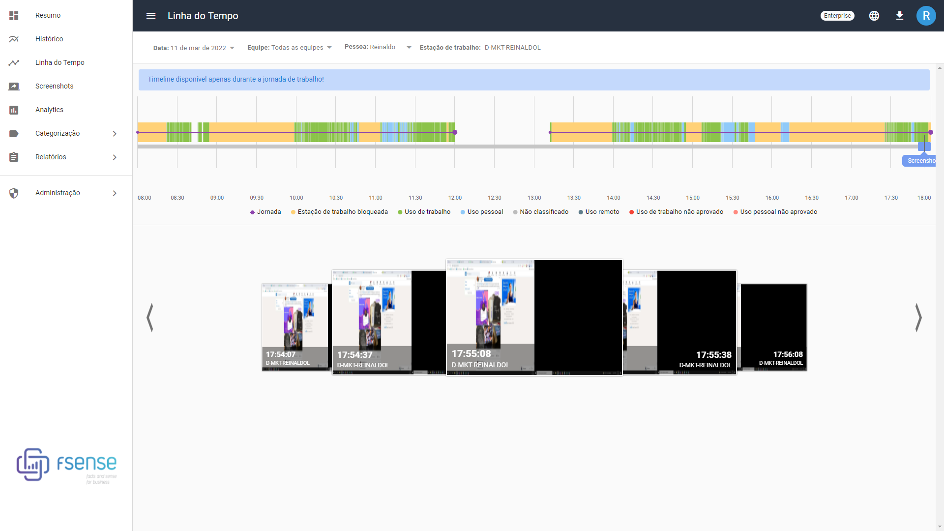 screenshot of fSense
