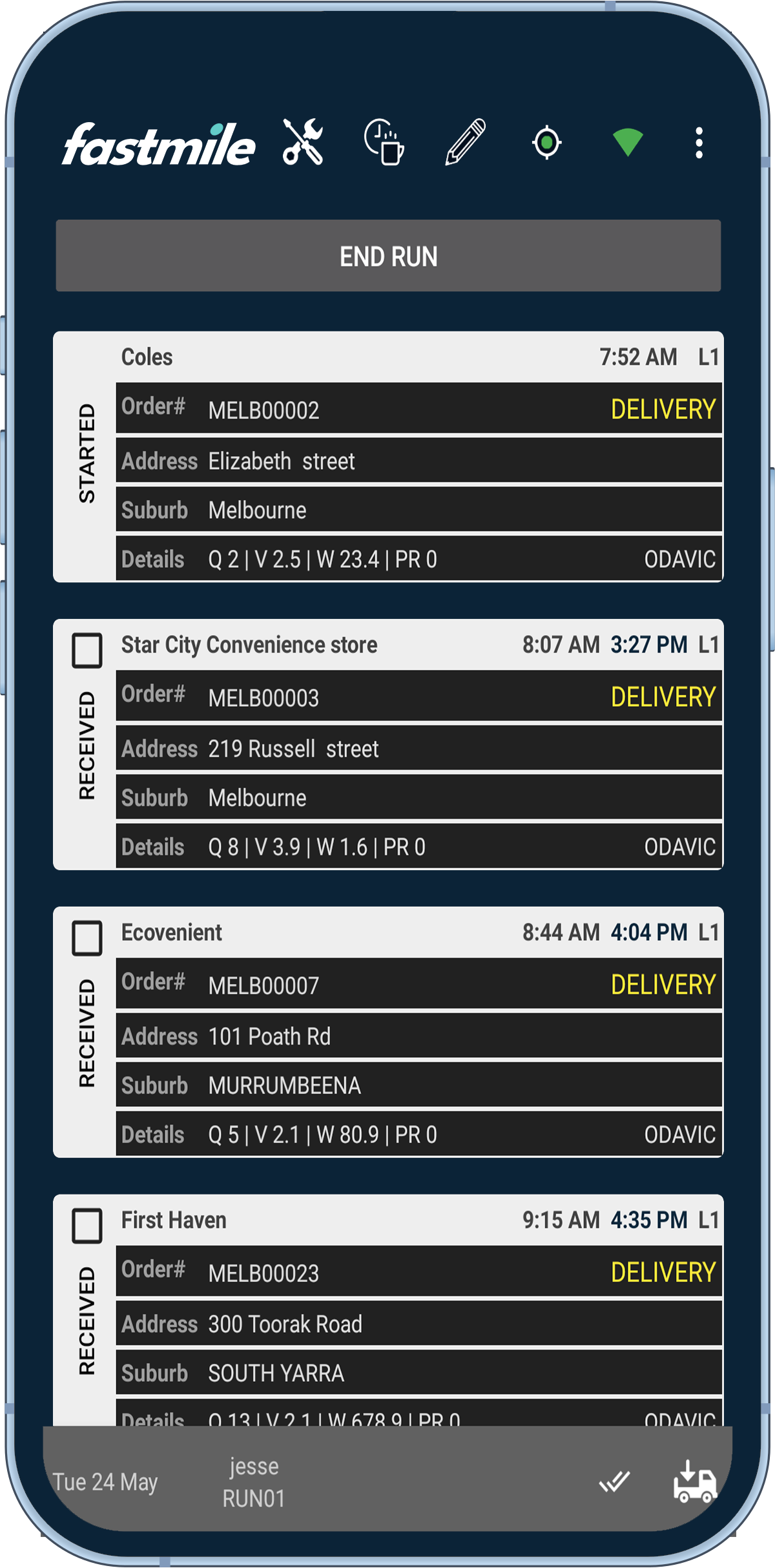 screenshot of fastmile