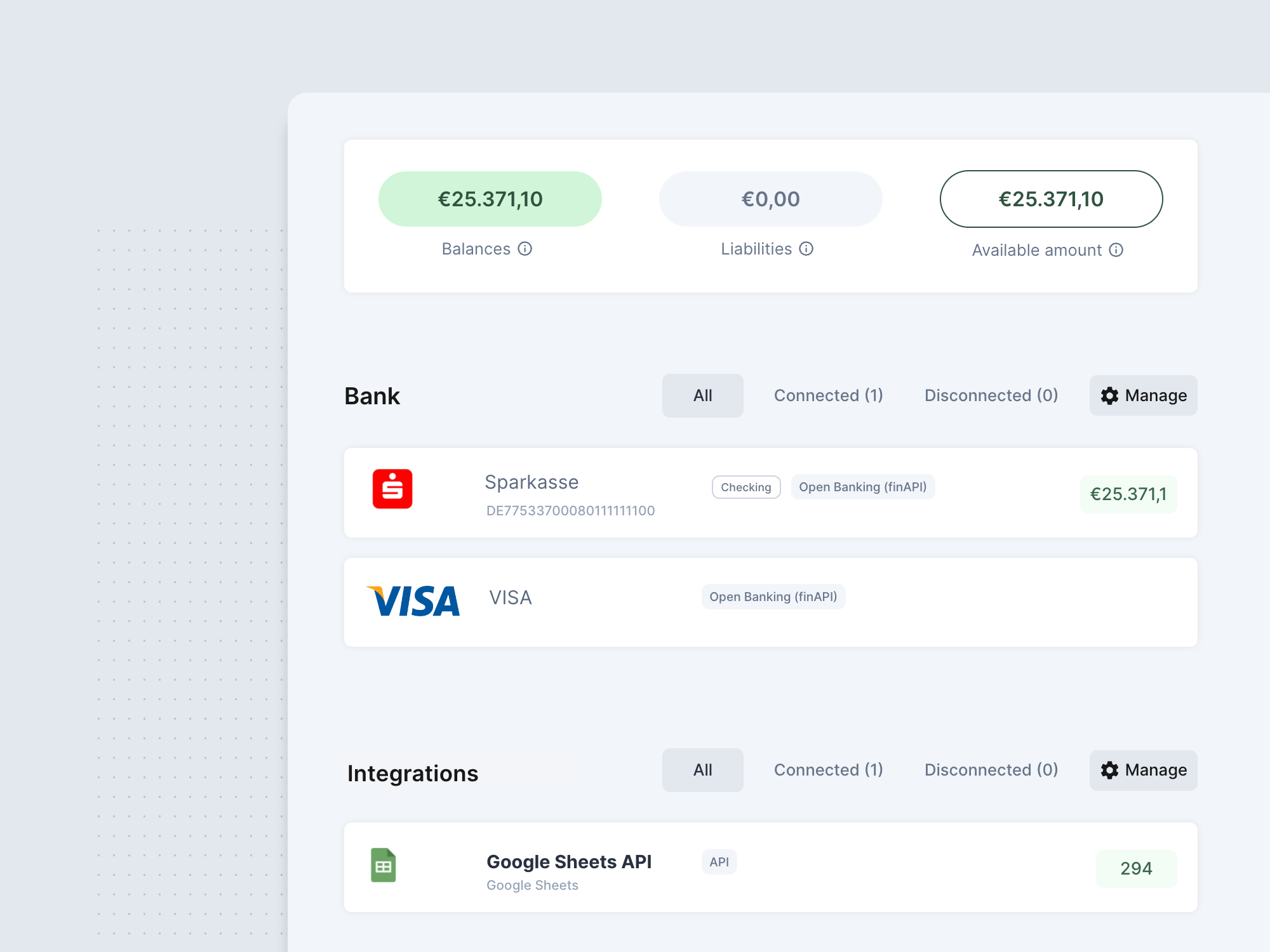 screenshot of finban
