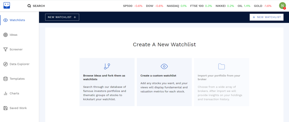 screenshot of finbox.io