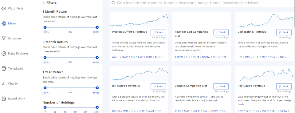 screenshot of finbox.io
