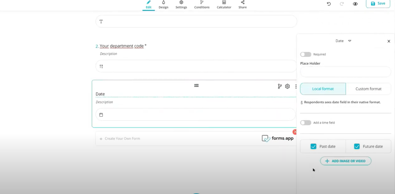 screenshot of forms.app