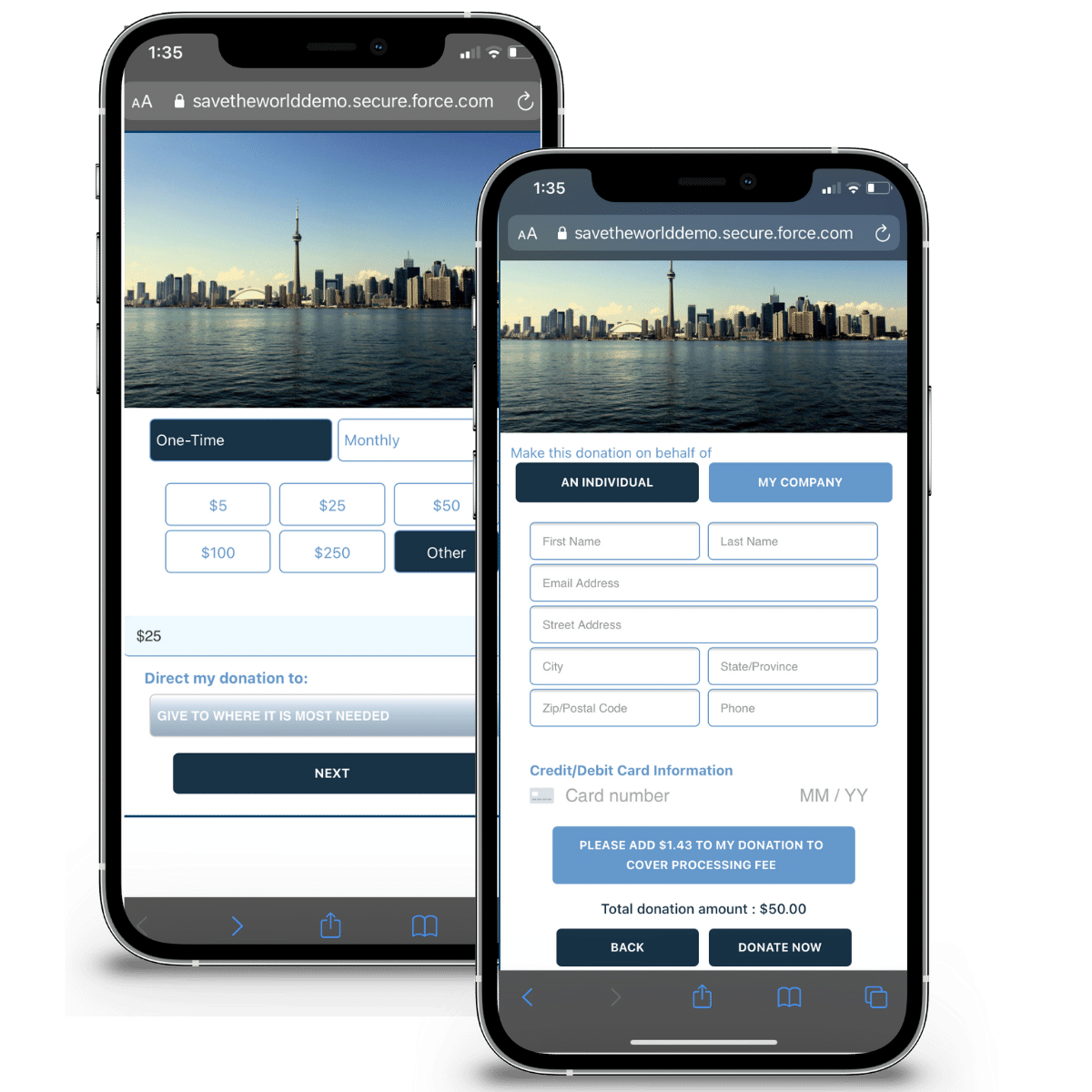 screenshot of fundraisingManager