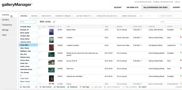 screenshot of galleryManager