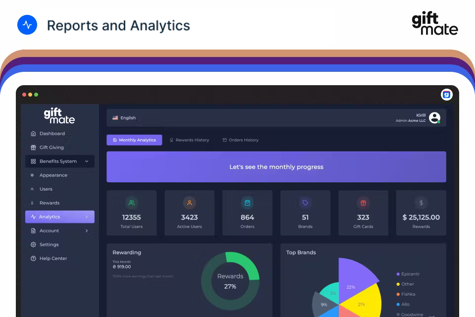 screenshot of giftmate