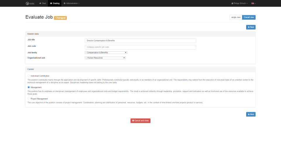 screenshot of gradar