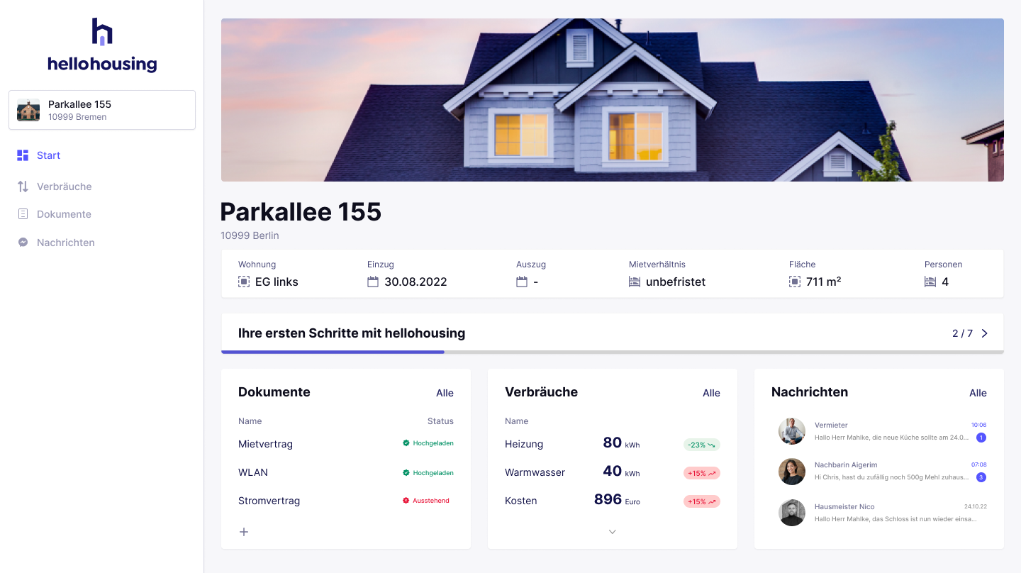 screenshot of hellohousing