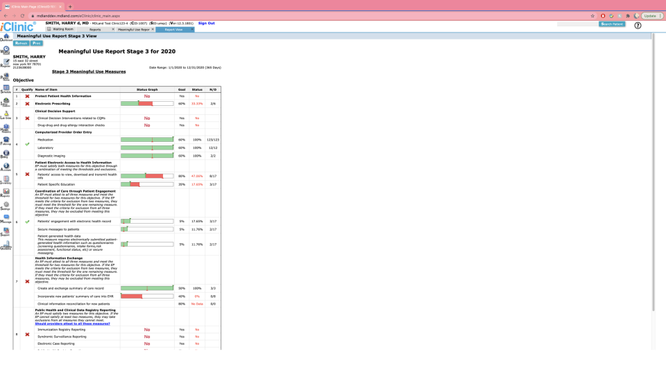 screenshot of iClinic