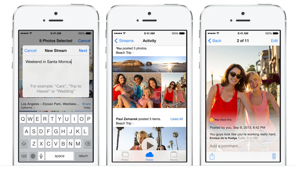 screenshot of iCloud