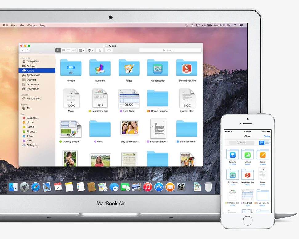 screenshot of iCloud