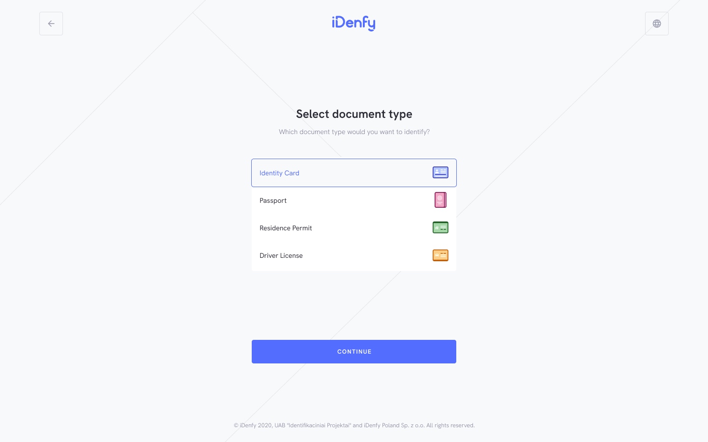 screenshot of iDenfy