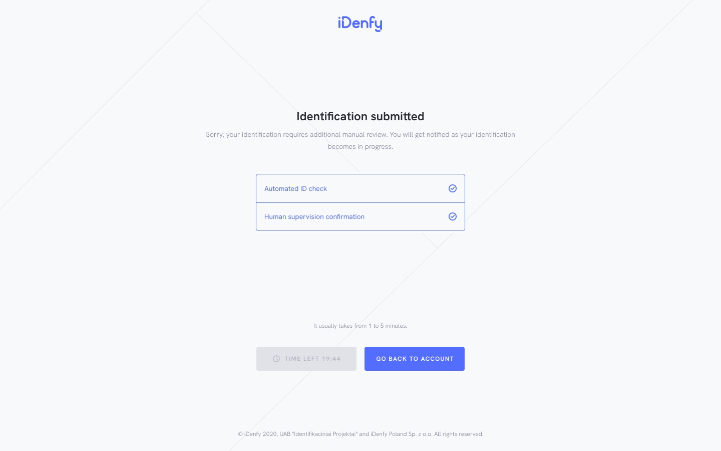 screenshot of iDenfy
