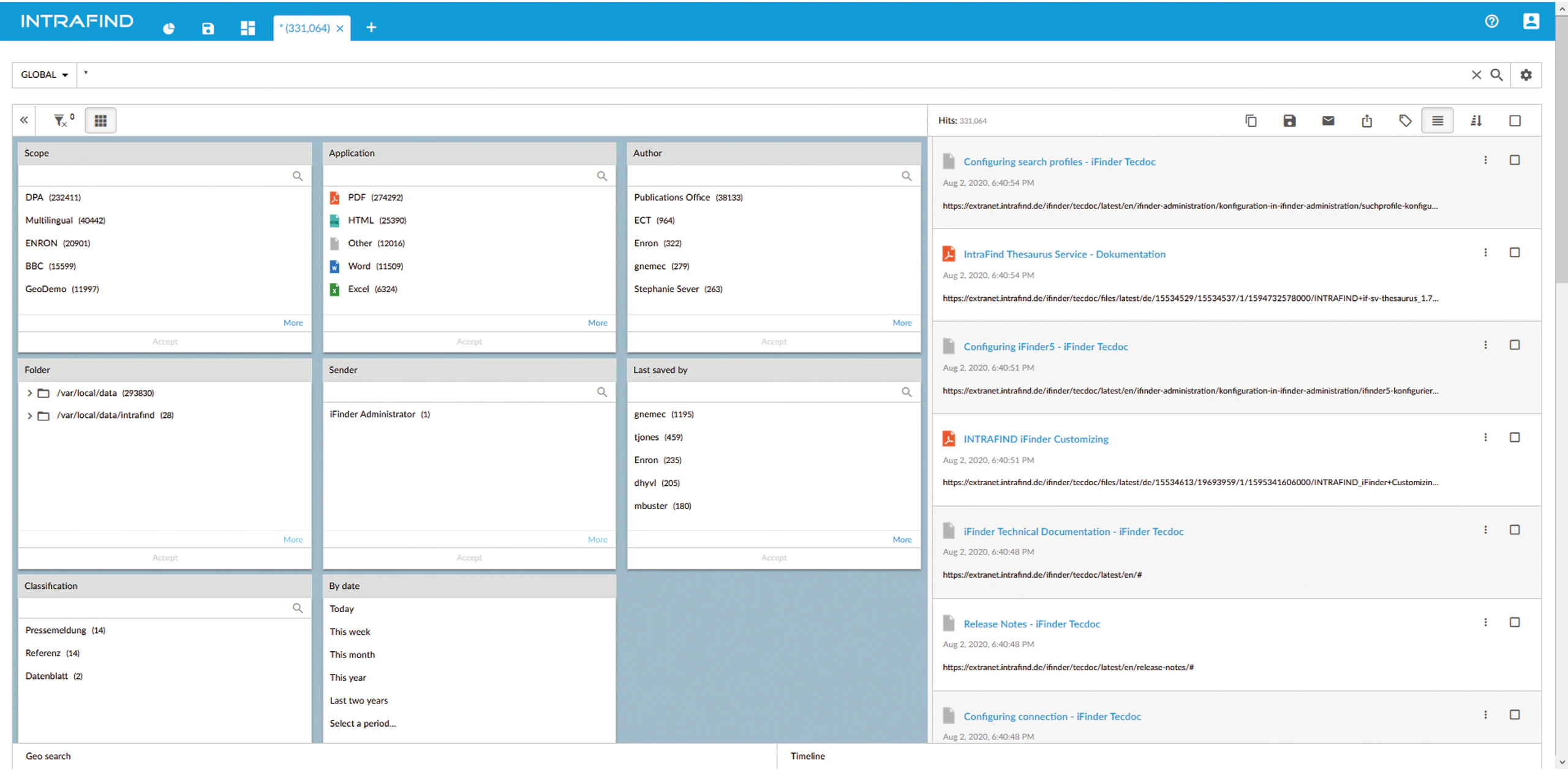 screenshot of iFinder