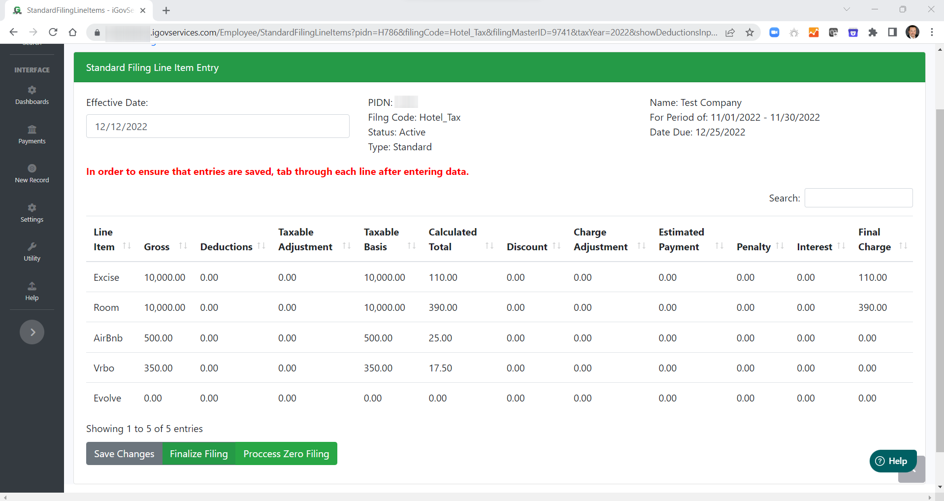 screenshot of iGovServices