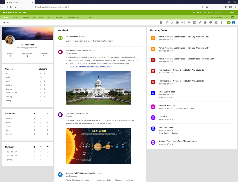screenshot of iGradePlus