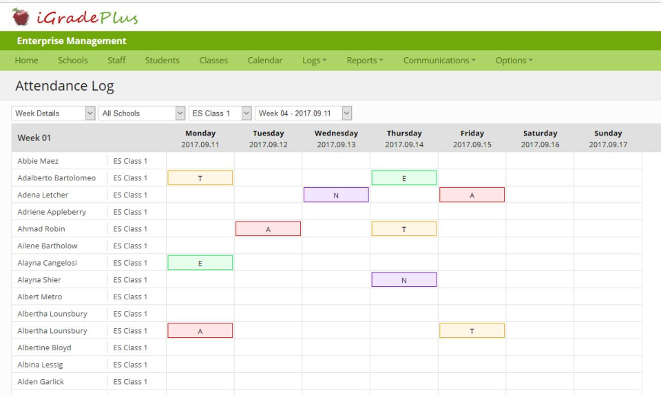 screenshot of iGradePlus