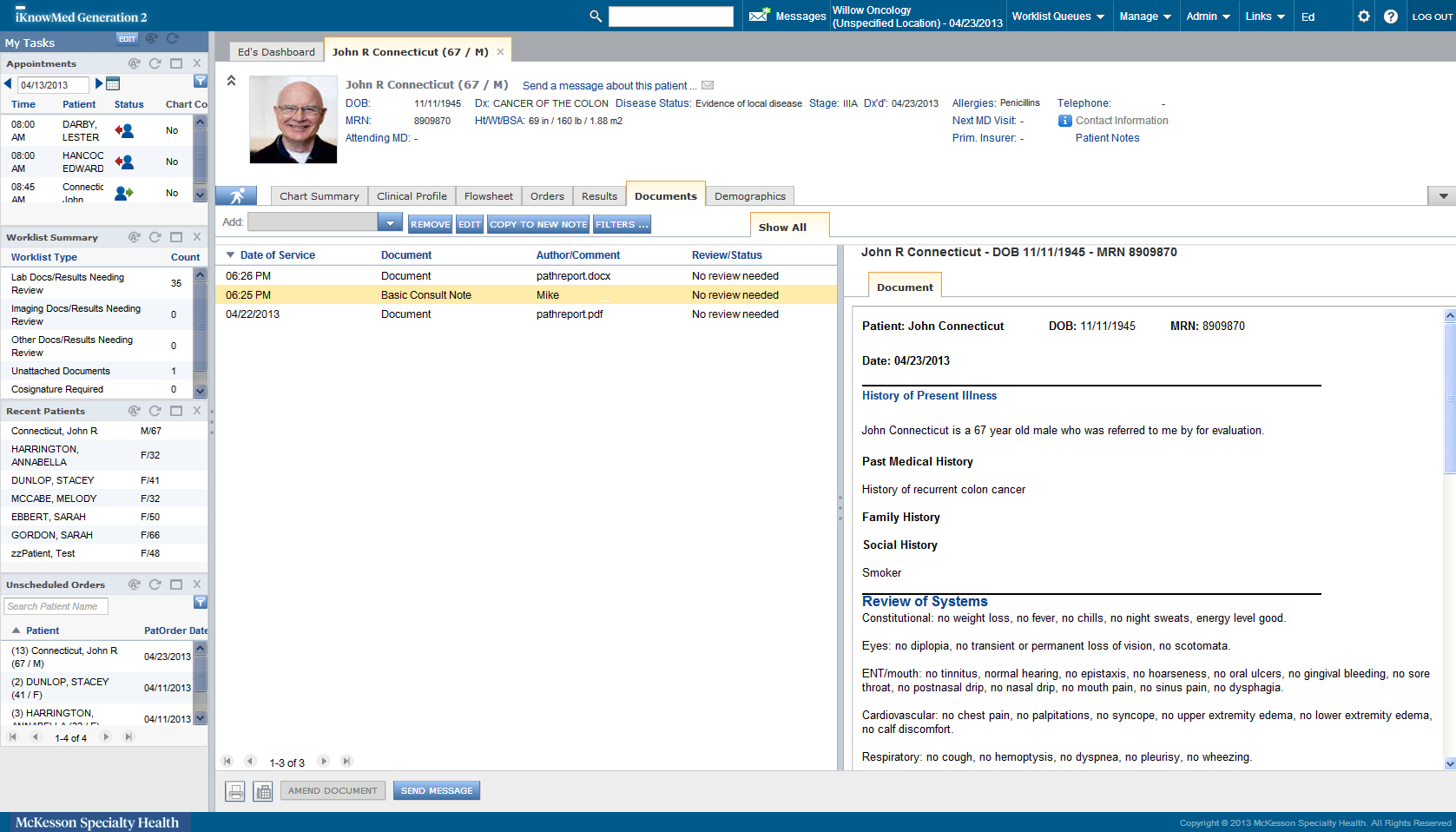 screenshot of iKnowMed