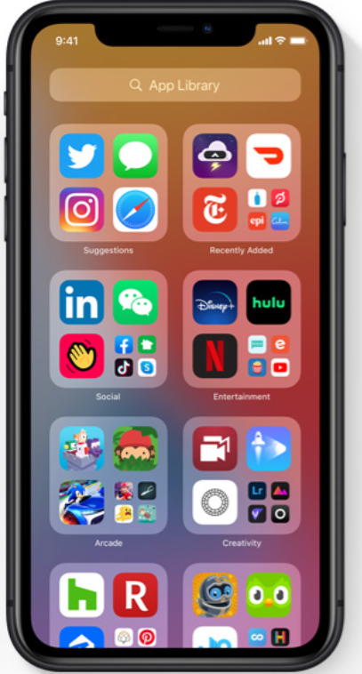 screenshot of iOS14