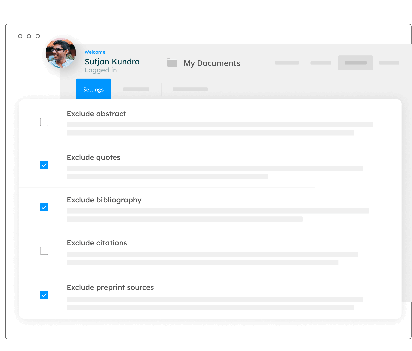 screenshot of iThenticate