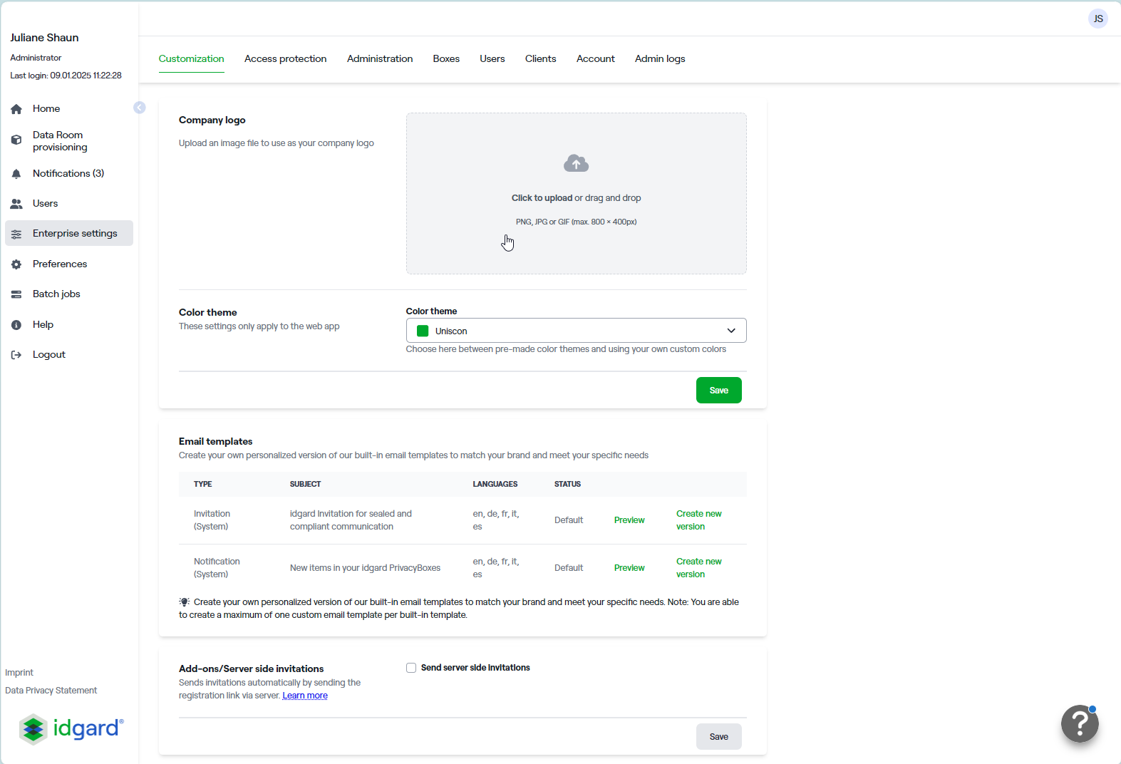 screenshot of idgard