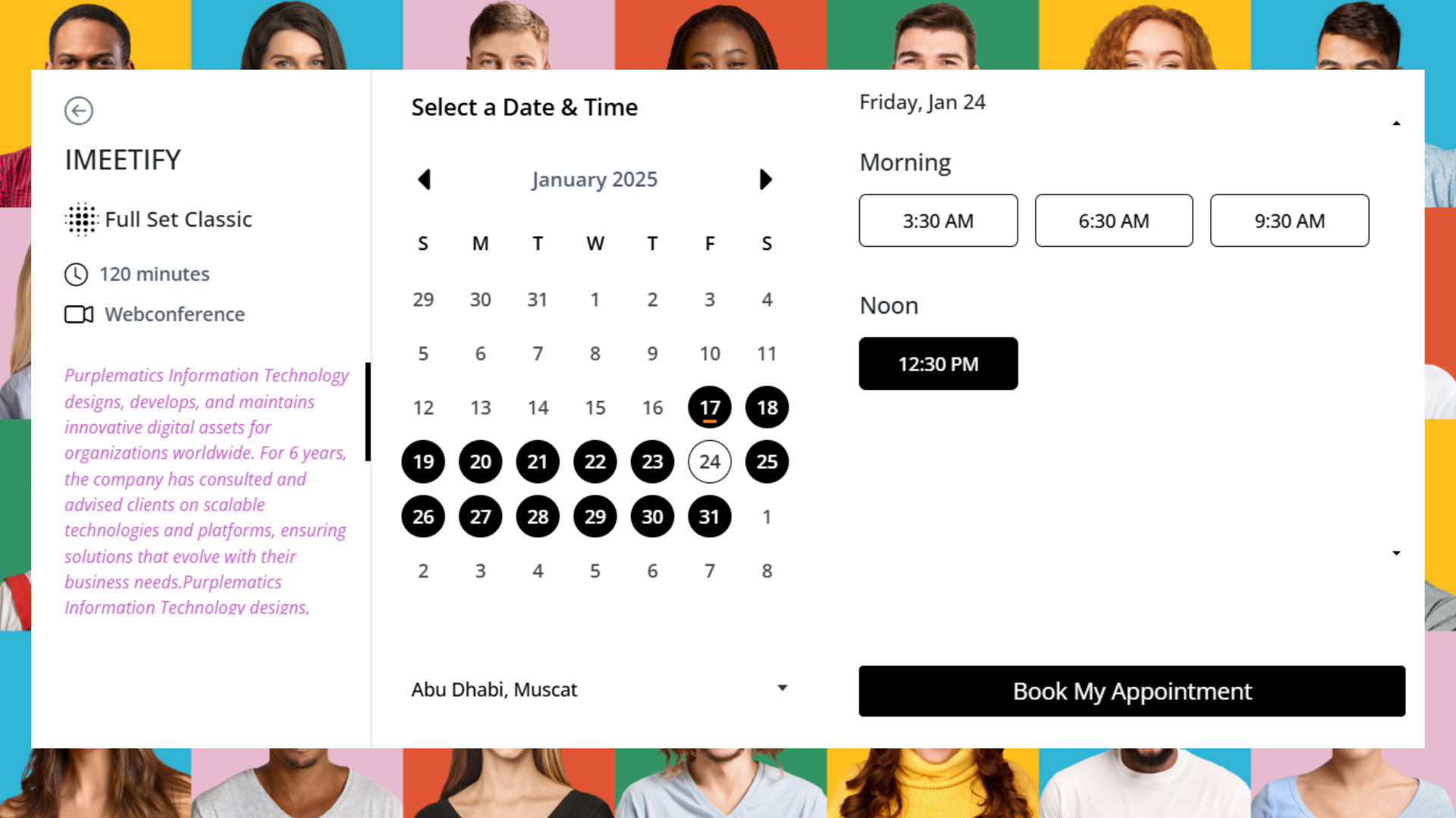 screenshot of imeetify