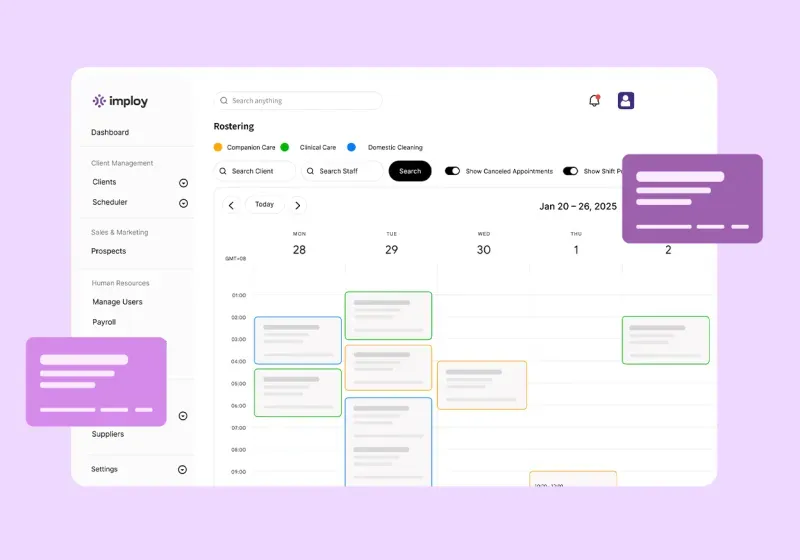 screenshot of imploy