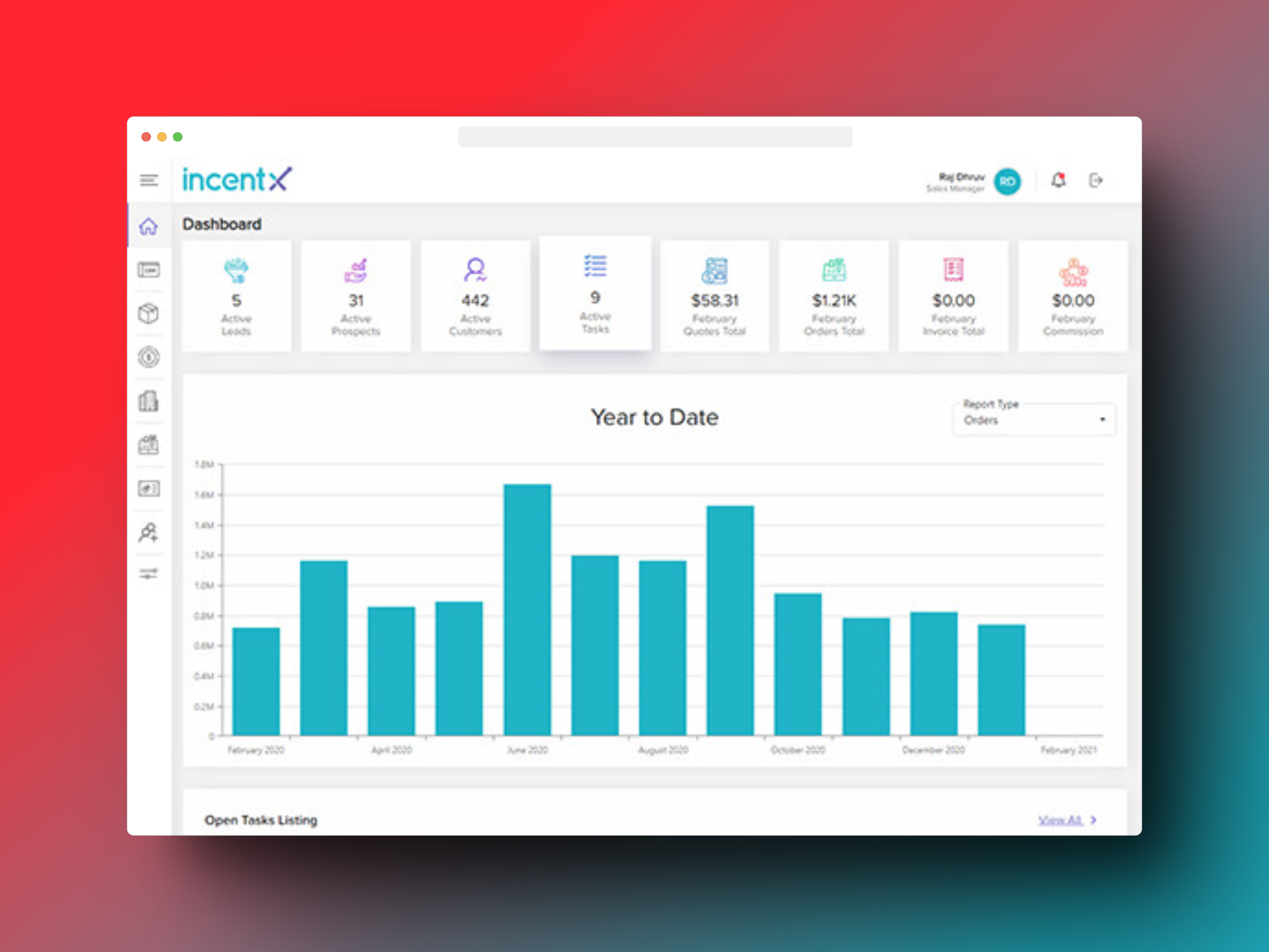 screenshot of incentX