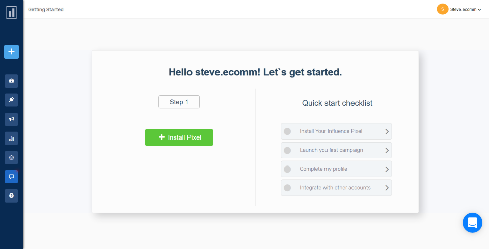 screenshot of influence