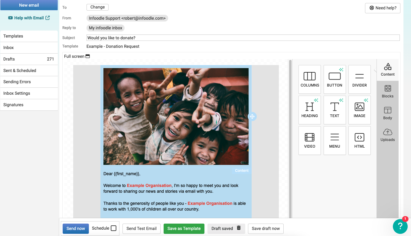 screenshot of infoodle